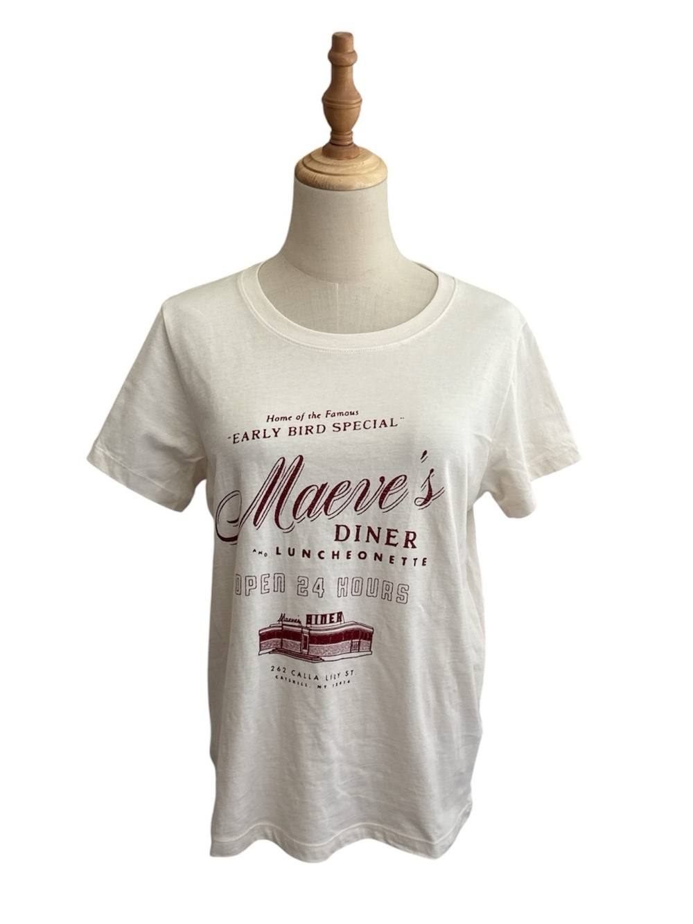Anthropologie Maeve Evelyn Ivory Pattern Graphic Tee Shirt Size Medium New - Picture 2 of 12